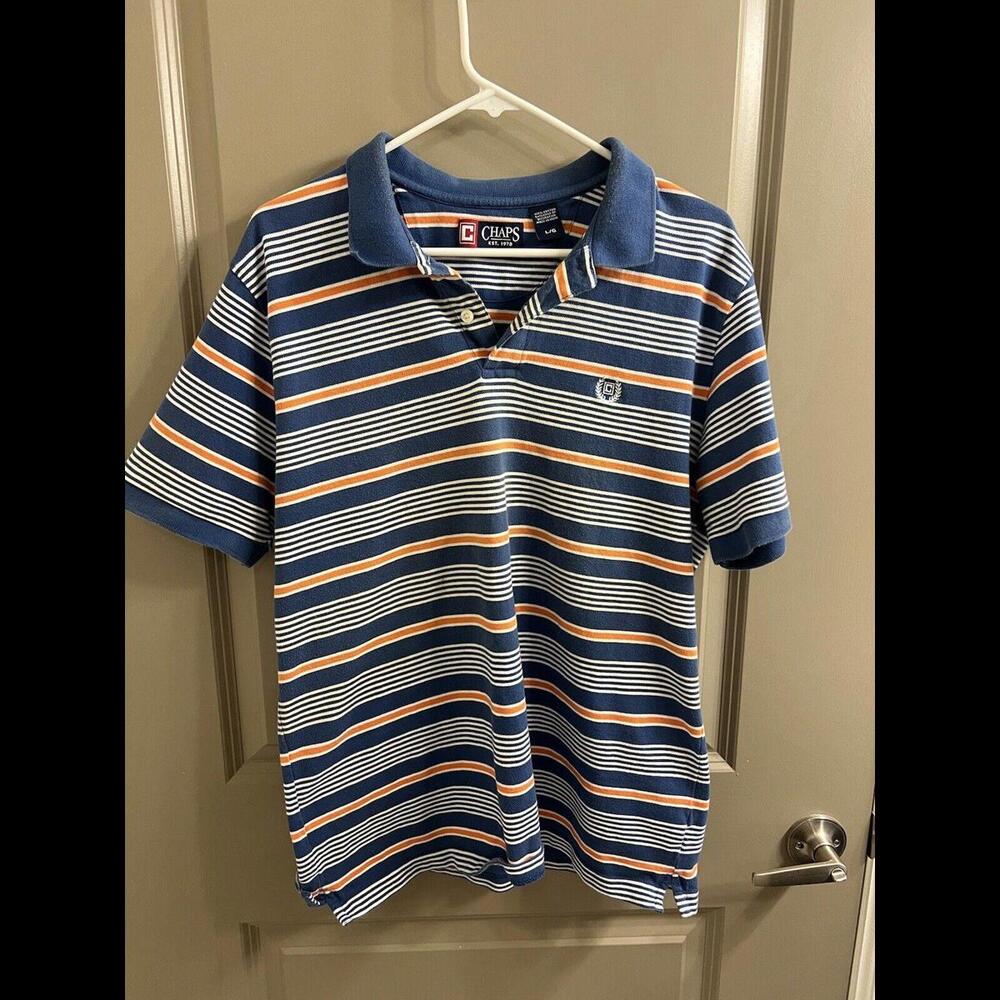 Champs Ladies Polo Shirt Orange And Blue Color Size Large